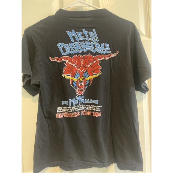 1984 Judas Priest T-Shirt Defenders of Faith Concert Tour Single Stitch LARGE - Picture 2 of 5